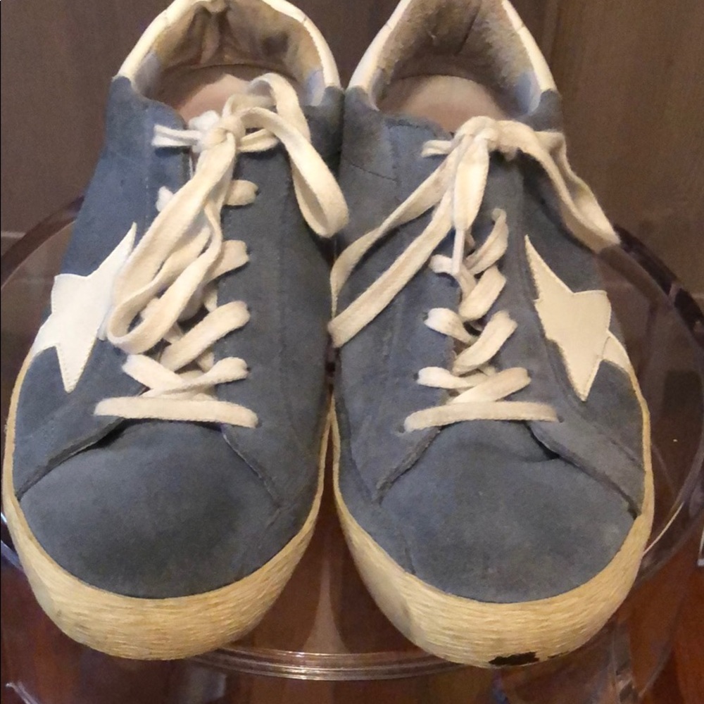 Golden Goose Blue Superstar Suede Sneakers